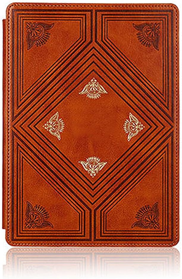 Sprine Eye Vintage Maze Pattern leather Old Book Case Smart Cover Bag Bible Style for Apple iPad 6 Air 2 (Brown)