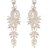Chandelier Dangle Drop Earrings for Women Rhinestone Statement Earring Marquise Crystal Cluster Brides Wedding Bridal