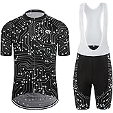 Coconut Ropamo CR Men's Cycling Jersey Set Road Bike Jersey Zipper Pocket Bib Shorts with 4D Padded Cycling Clothing Set