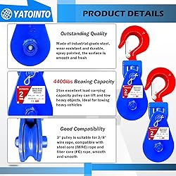 YATOINTO 2 ton Snatch Block with Hook