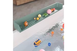 Aqqwxyq Splash Guard for Bathtub, Silicone Bathtub Water Guard for Tub Kids, Bath Tub Play Shelf Toy Holder for Kids, Tub Splash Guard Prevent Water Spills in Bathroom, Toddler Bath Essentials (Aqua)