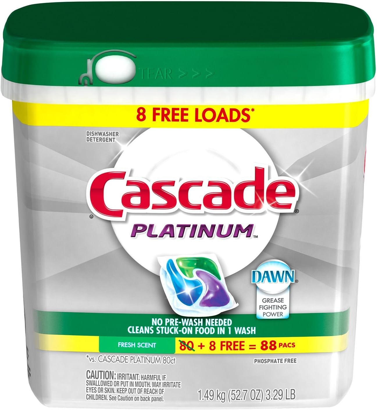 Best cascade platinum plus dishwasher detergent actionpacs, lemon, 70 count