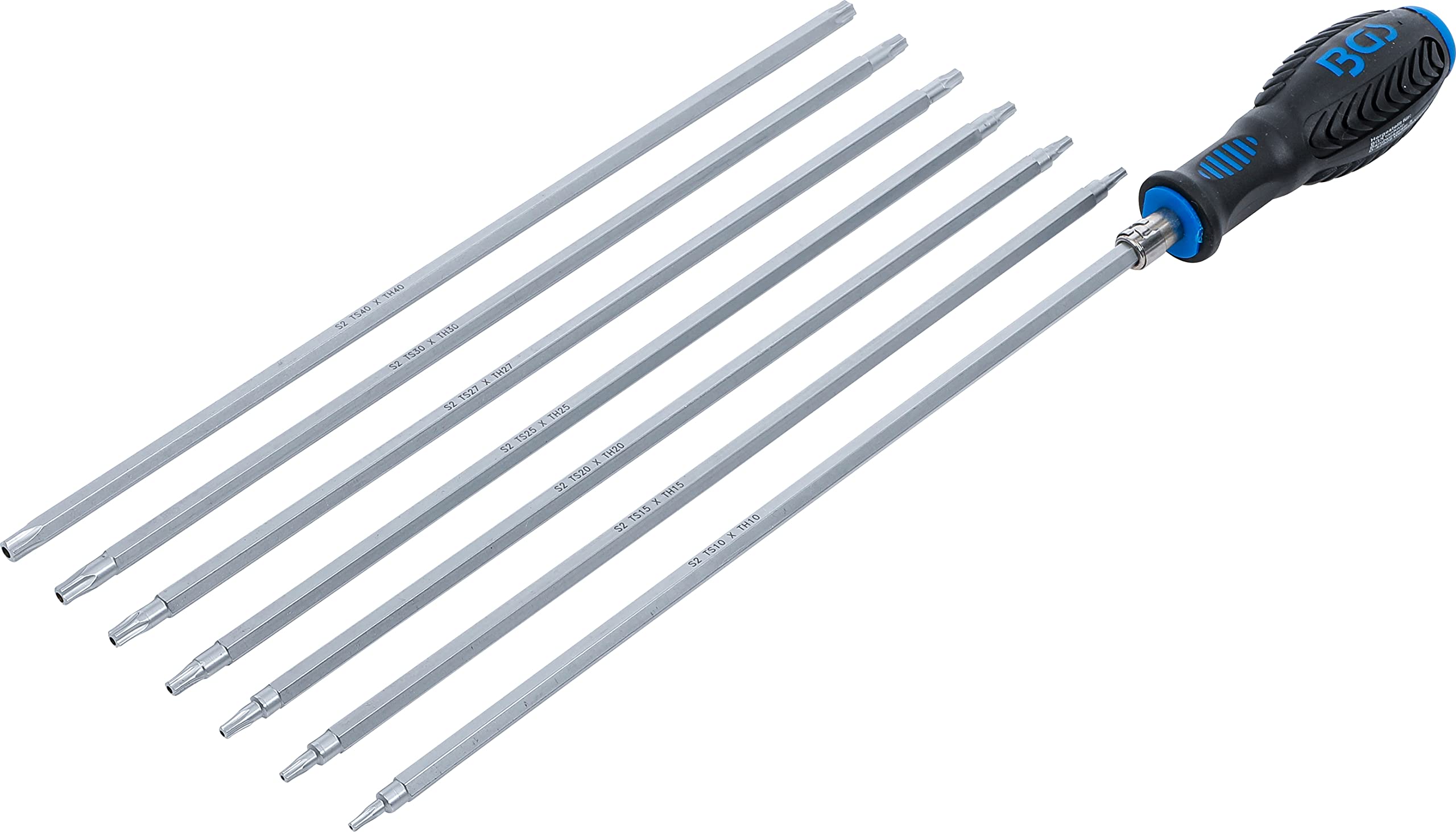 BGS 2325 | Screwdriver Set with interchangeable Blades | T-Star (for Torx) / TS-Star (for Torx Plus) | 8 pcs.