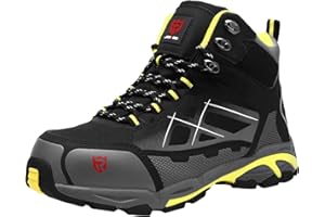 LARNMERN Steel Toe Boots Men Work Puncture Proof Non Slip Safety Boot Industrial Construction Comfortable Outdoor Hiking Military Tactical Shoes