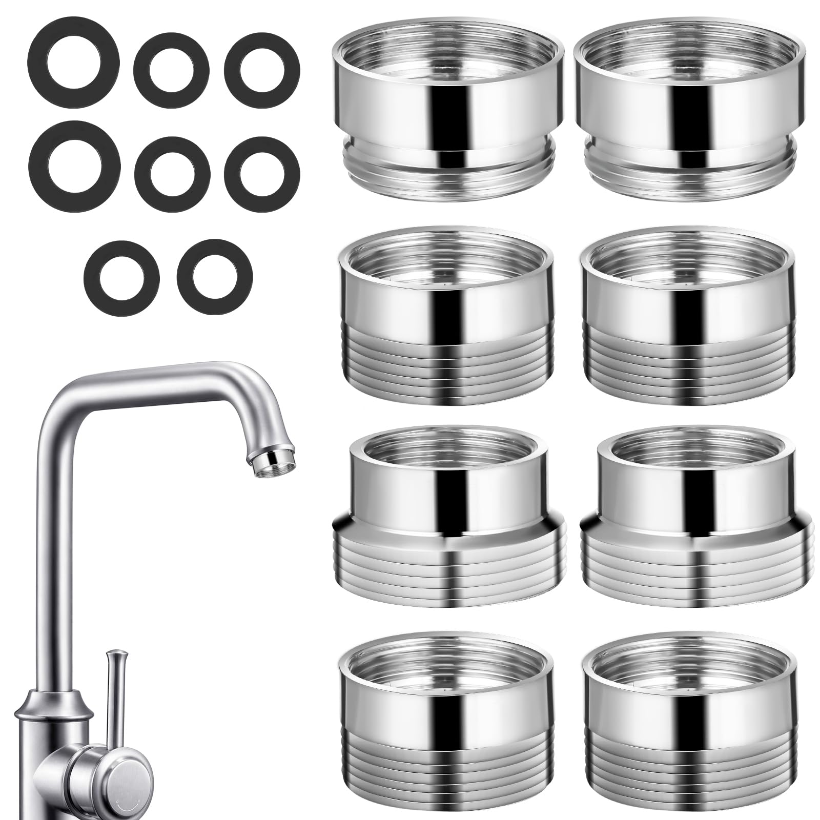 Photo 1 of Uonlytech 8pcs Faucet Adapters Water Purifier Faucet Adapters Kitchen Aerators Adapters Faucet To Hose Adapters