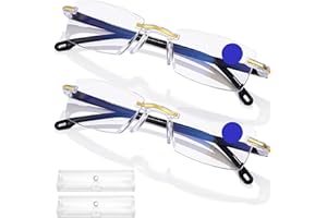 2Pcs Blue Glasses Self Adjusting, Dual Focusing Eyeglasses Smart Zoom Reading Anti-Blue Presbyopia Glass Look Far And Near Fo