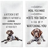 Tzhim German Shorthaired Pointer Gifts Kitchen Towels Set of 2, German Shorthaired Pointer Dishcloths Tea Towels Dish Towels, Dog Hand Towels, Dog Kitchen Bathroom Decor, 16x24inch