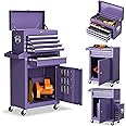 INTERGREAT 5 Drawer Tool Chest with Wheels, Rolling Tool Chest with Enhanced Packaging, Tool Storage Organizer Cabinets with Lock&Key for Garage, Workshop (Purple)