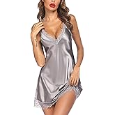 Avidlove Women Lingerie Satin Lace Chemise Nightgown Sexy Full Slips Sleepwear S-4XL