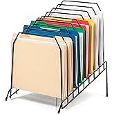 Officemate Large Incline 8-Compartment Wire Sorter, Black | Desktop File Organizer for Letter and Legal Folders and Documents, 8.5 x 10.375 x 12.625-Inch