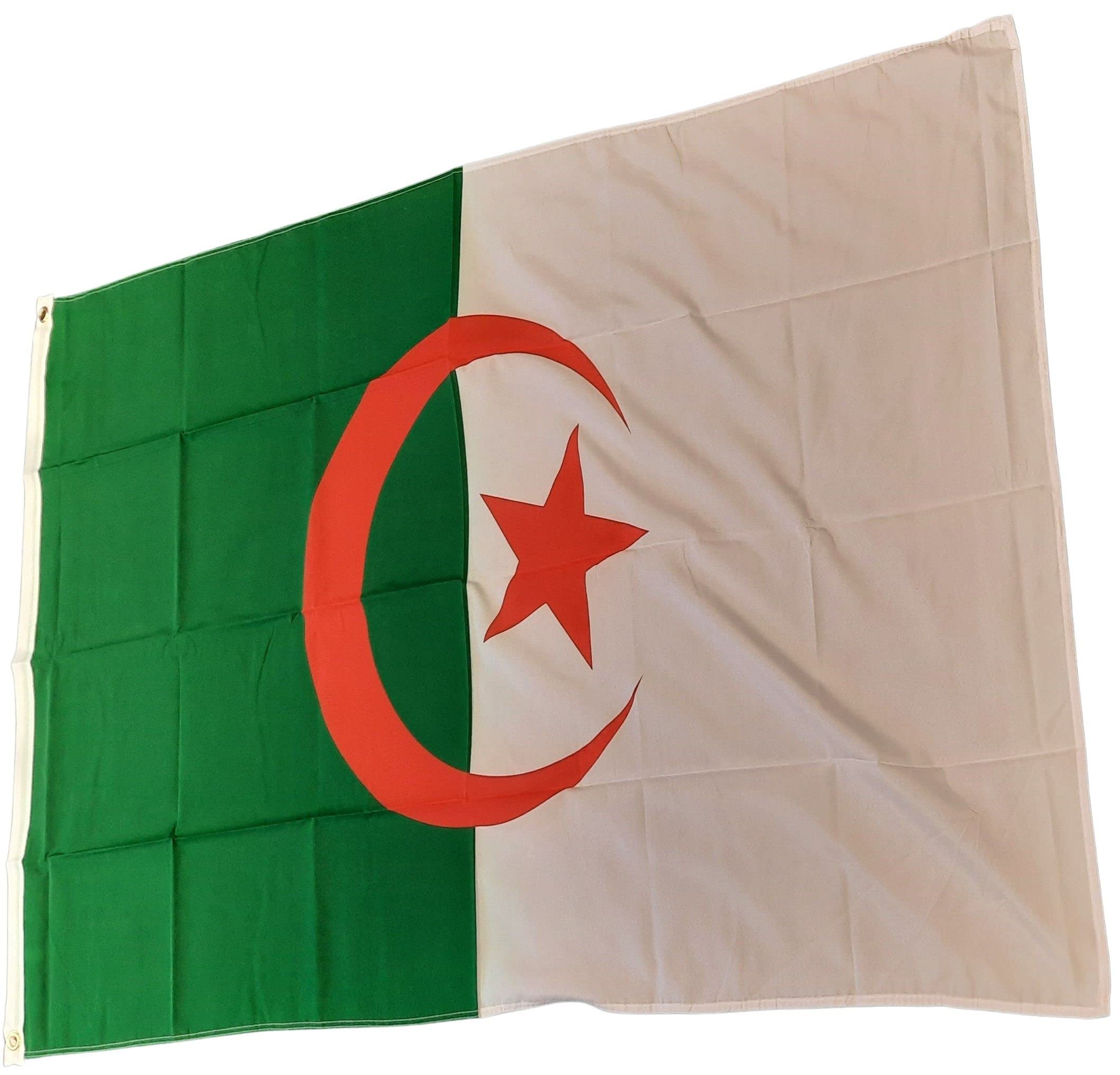 NWFlags Algeria Flag 3ft x 2ft 75d Premium Polyester Suitable For Flagpoles | Strong Polyester 3x2 foot material Algerian flag with Eyelets