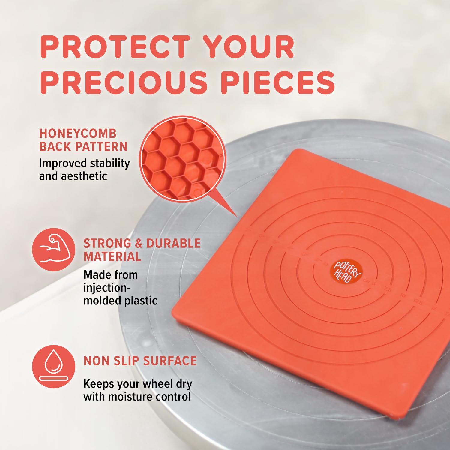 Pottery Head Pottery Bats for Pottery Wheel - Set of 4 Square 7.5