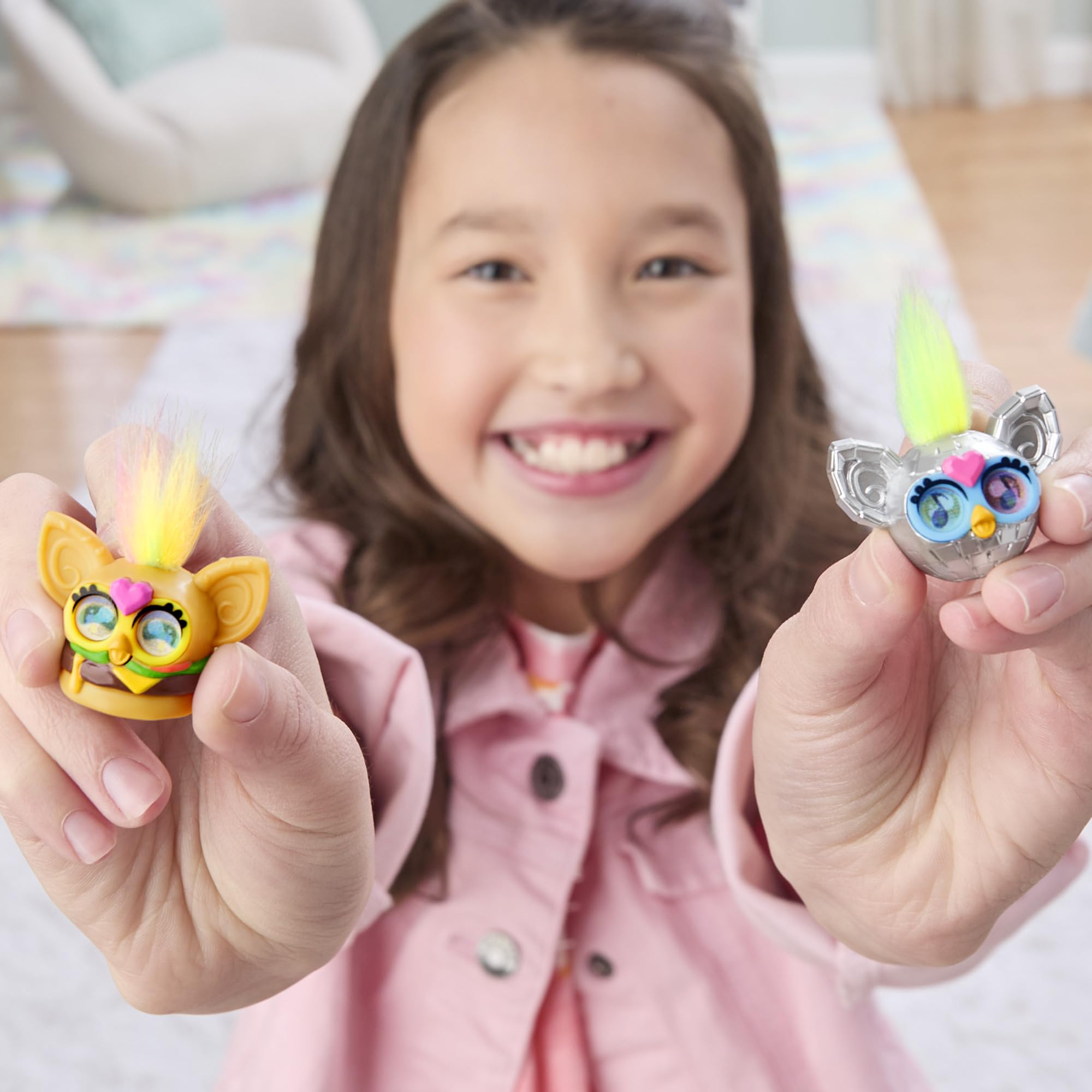 Furby Minis 12 Pack of Tiny Toy Figures, 1 Inch Collectibles, Series 1, Party & Play Food Themes, Christmas Stocking Stuffer Gifts, Ages 5+ (Amazon Exclusive)