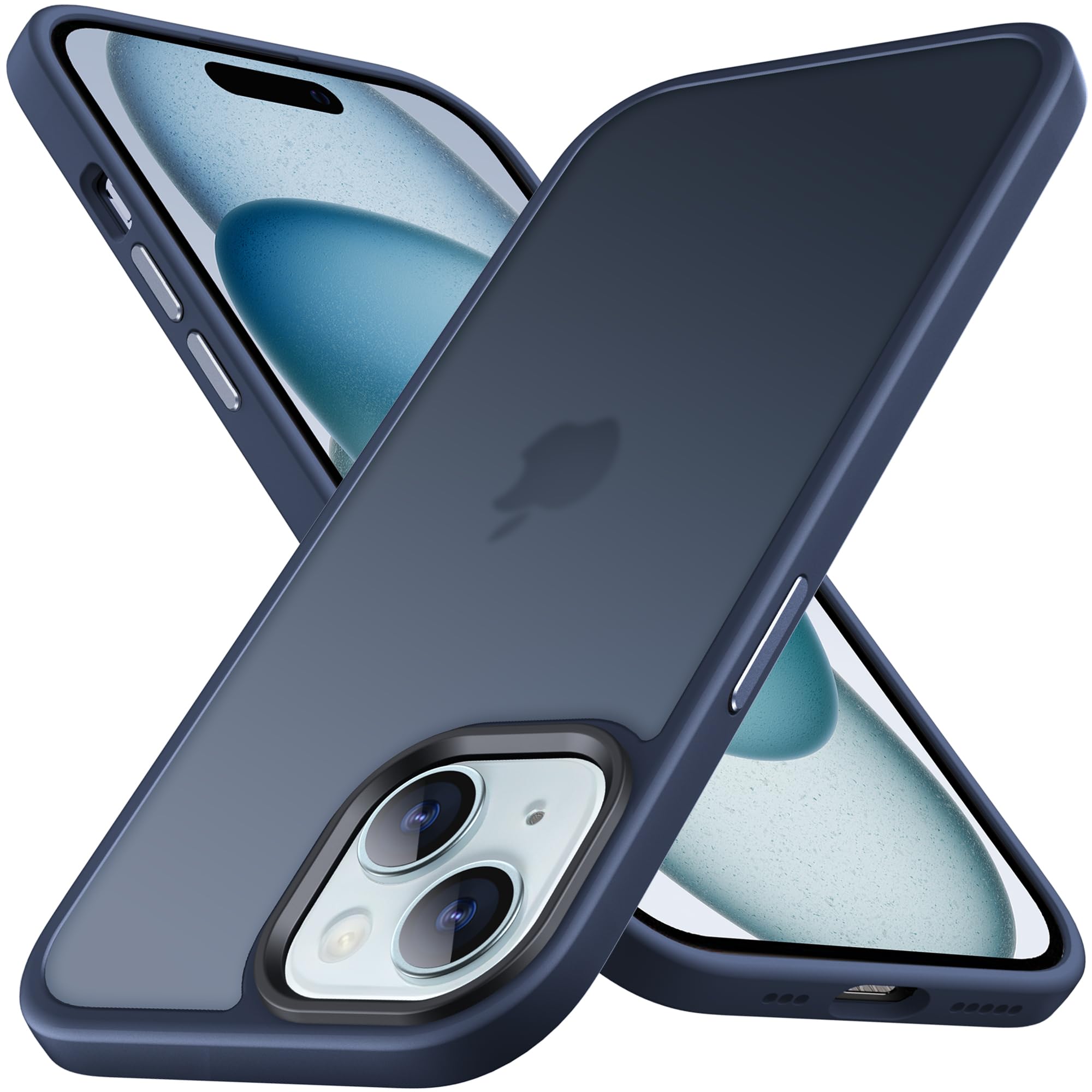 Anqrp Designed for iPhone 15 Case, [Military Shockproof] Super Soft Silicone Slim Translucent Matte Protective Phone Cover, Compatible with iPhone 15 6.1", Blue — image 1