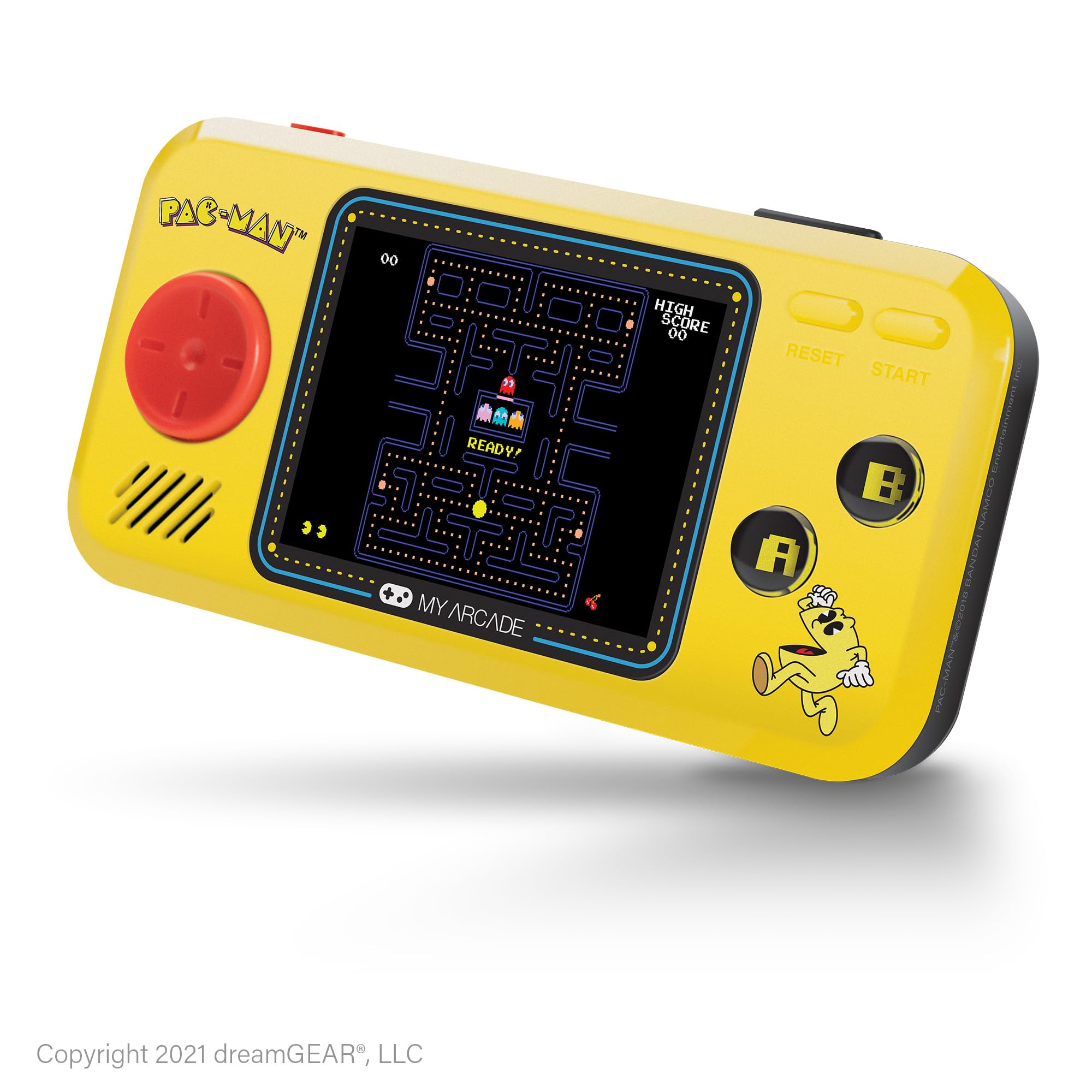 My Arcade Pocket Player Handheld Game Console Pac-Man, Pac-Panic, Pac-Mania, Collectible, Full Color Display, Speaker, Volume Controls, Headphone Jack, Battery or Micro USB Powered - Electronic Games