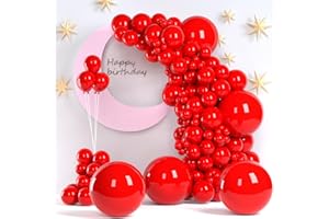 ZIZASARY Red Balloons, 140pcs Red Balloons 18 12 10 5 Inch Different Sizes Pack Party Latex Balloons for Birthday Halloween Holiday Balloon Garland as Party Decorations