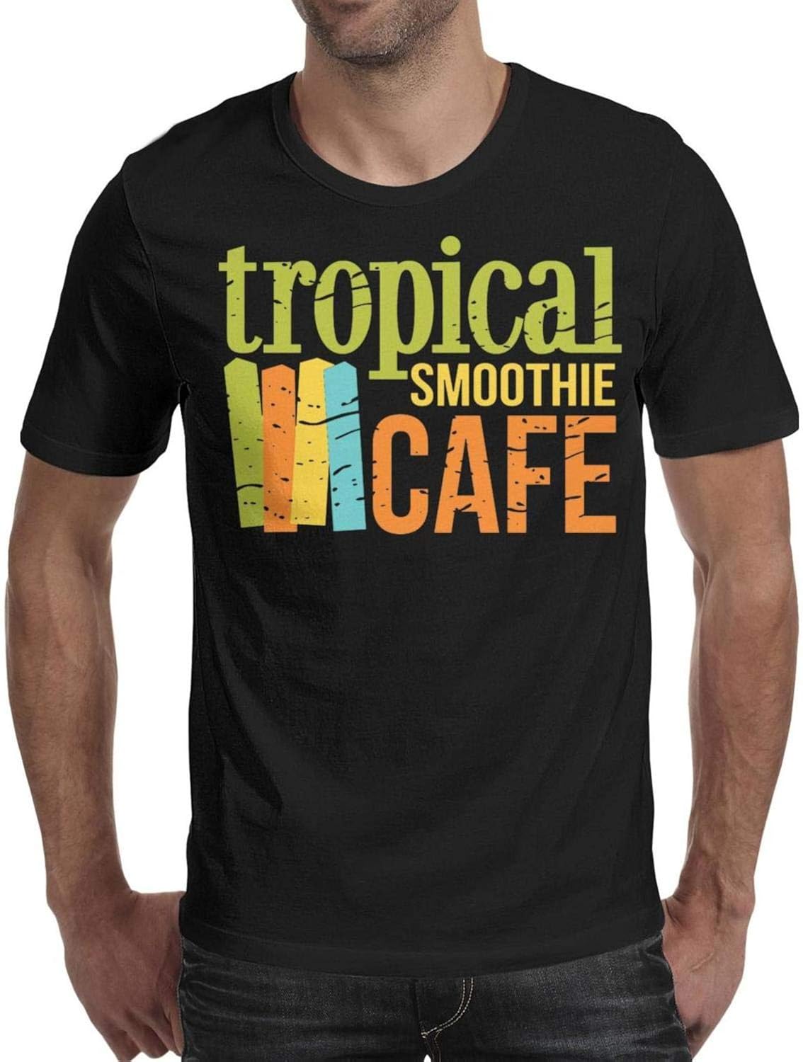 Short-Sleeve Cotton Tropical-Smoothie-Cafe- Tshirt for Men