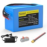 Xeanerol 36V 5000mAh Lithium Battery with Charger, Rechargeable Battery Pack Compatible with 36 Volt Devices RC Car, LED Light Strip, DIY, CCTV Camera, Robot, Boat