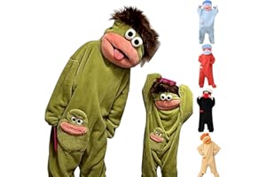 Funny Big Mouth Monster Onesie Pajamas Unisex Adult Onesie Pajamas Oversized Plush Fleece Hooded One Piece for Sleep Party