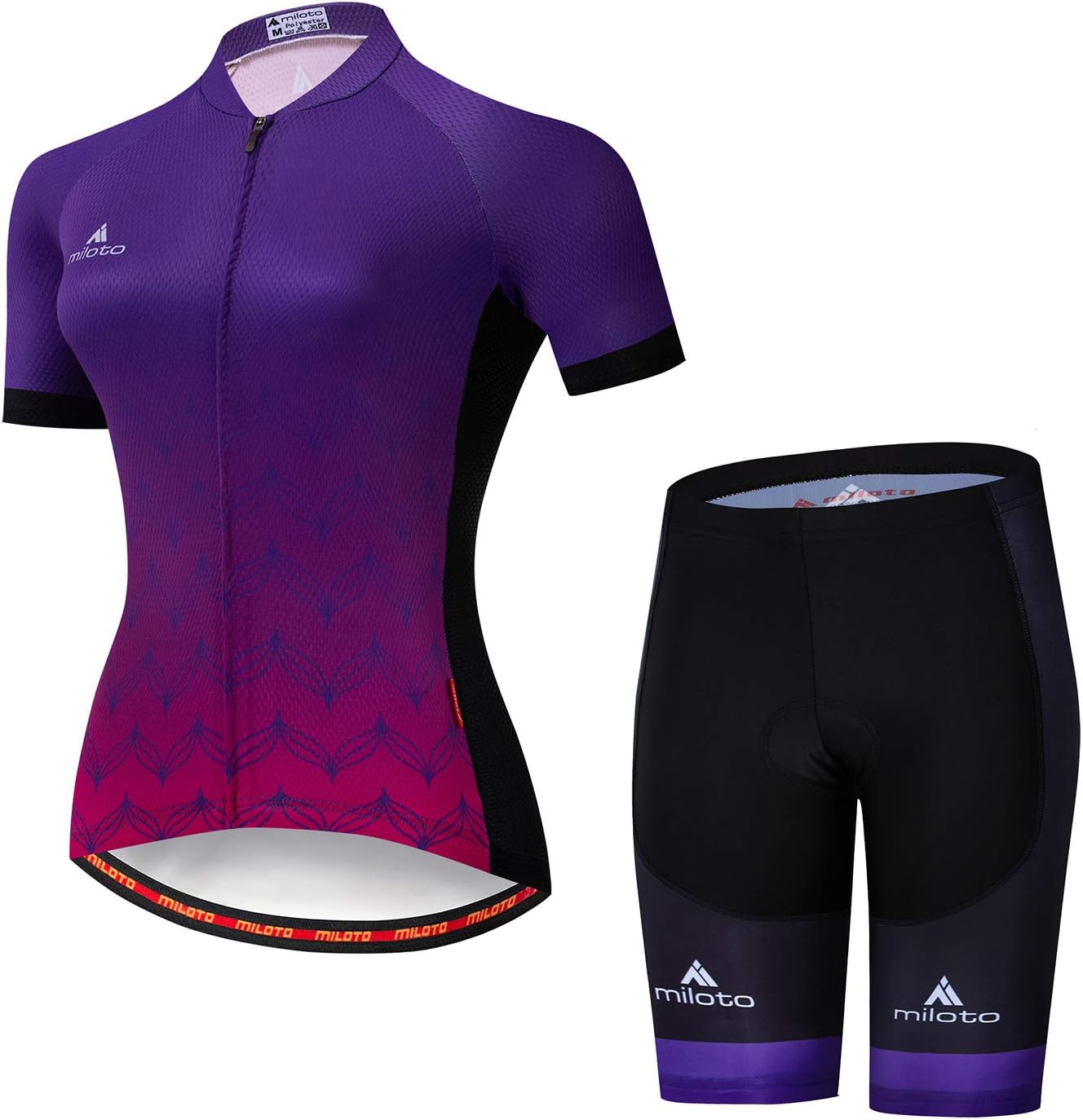 Vgowater Women's Cycling Jersey Set Short Sleeve Road Bike Shirt Quick Dry Biking Shorts