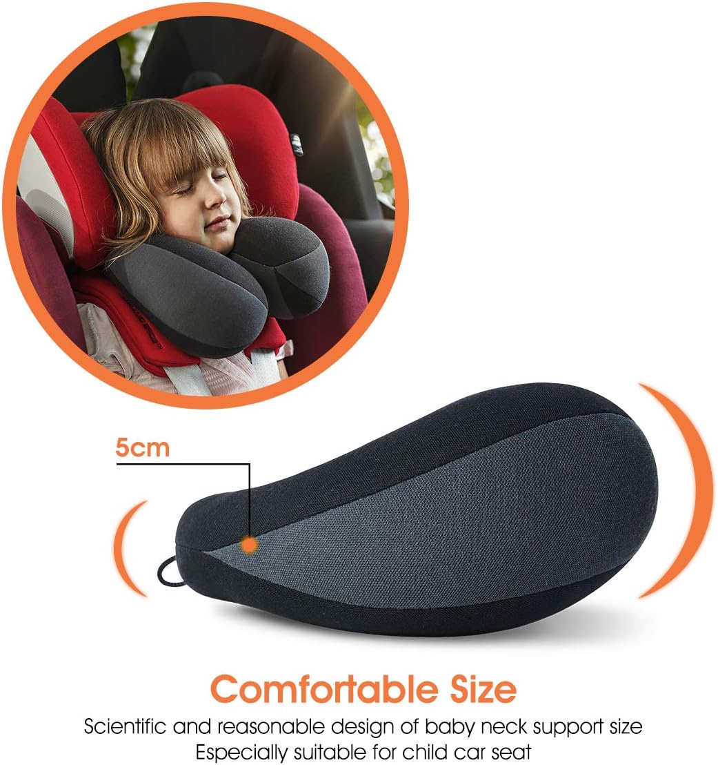 INFANZIA Kids Travel Neck Pillow, Head Neck and Chin Support, Child Size, Gray: Home & Kitchen