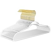 Premium Clear Invisible Acrylic Hangers,Crystal Plastic Hangers,Clear Hanger 50 Pack Ultra Slim & Space Saving Suit Hanger for Coats, Pants & Dress Clothes