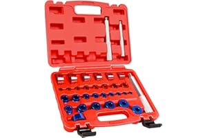 Big RED Bearing Press Kit,33pc Bearing Race and Seal Driver Set with Metric SAE Adapters, Seal Driver Set with 3 Knurled Handles, Bushing Driver Set for Wheel Bearing Installation