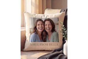 DOXIENPOD Custom Photo Pillow with Text (Insert Optional), Gallery Velvet Cushion, Heartfelt Gifts for Mom, Grandma, Wife, Wo