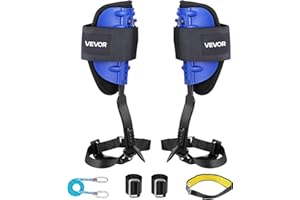 VEVOR Tree Climbing Spikes, 1 Pair Height-Adjustable Climbing Spurs, 350lbs Load Capacity Tree Climbing Gear with Straps, Arborist Equipment for Climbers, Hunting, Fruit Picking