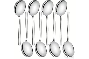 Udotry 8 Pieces Large Buffet Serving Spoons, Stainless Steel Serving Spoons, Silver