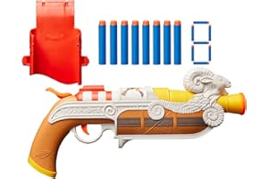 Nerf Netflix One Piece Going Merry Blaster, Clip On Holster, 8 Nerf Elite Darts, Inspired by The Netflix TV Series, Toys & Gi