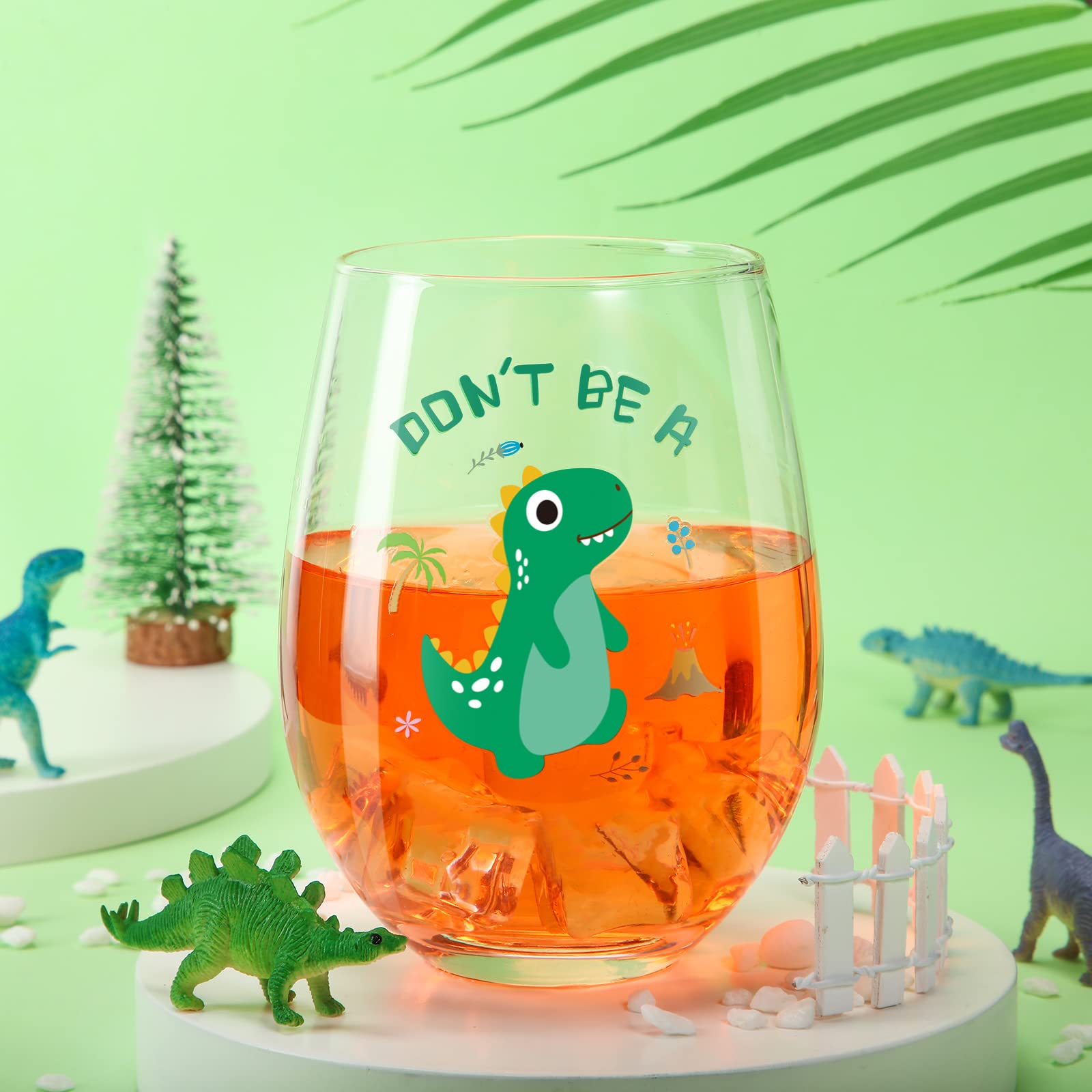 Patelai Funny Wine Glasses Wine Glass 17oz Novelty Glass Funny Dinosaur Gifts Men Friend Family Women Coworkers on Christmas Thanksgiving Festival Graduation