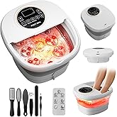 Olixie Electric Pedicure Foot Spa with Bubble and Heat,Collapsible Foot Soaking Tub with Remote Control,Pedicure Tools for Feet and Automatic Foot Massager,Foot Bath Soak Tub