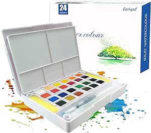 Eachgooo Set de Pinturas de Acuarela, 24 Colores Cajas de ...