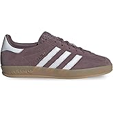 adidas Gazelle Indoor Women Sneakers, Shadow Fig/Cloud White/Gum, Size 8.5