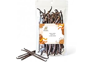 Uganda Vanilla Beans by Pearl Organic Vanilla - 15 Organic Whole Grade A Pods for Homemade Vanilla Extract, Baking & Brewing