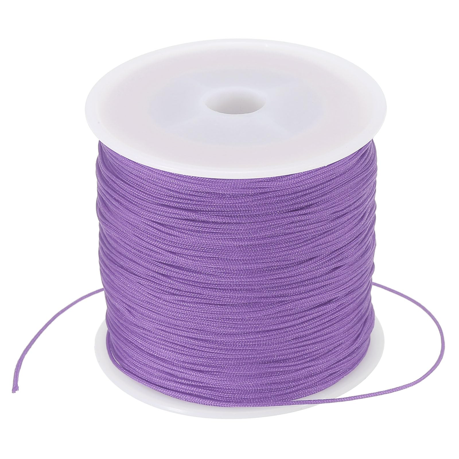 PATIKIL 0.8mm x 109 Yard Nylon Satin Cord, Nylon Beading String Knotting Cord Chain Braided Rope for Bracelets Jewelry Trim Chinese Knot, Light Purple