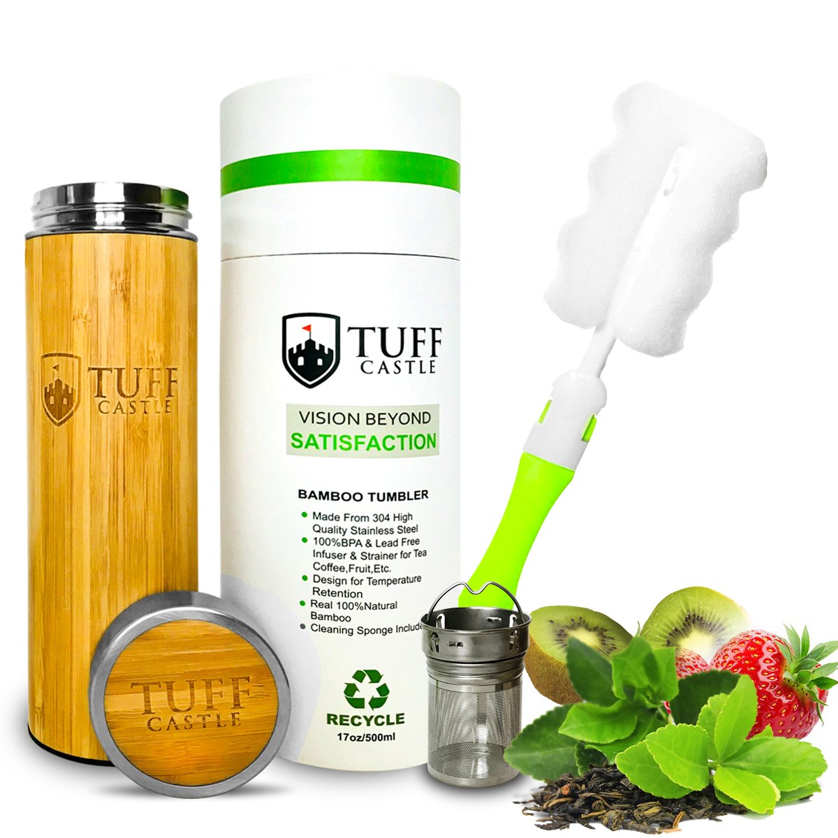 The New Bamboo Tumbler New With Tea Infuser Set Loose Tea Infuser And Strainer To Go