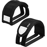 Cosmos 1 Pair Bike Pedal Straps Adjustable Bicycle Pedal Fixed Strap Universal Bike Pedal Toe Clips Straps Tape with Reflective Strips for Outdoor Cycling Fixed Gear Bike Accessories