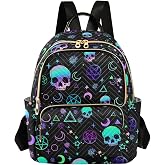 NVSGHS Magic Skull Backpack Purse For Women Daily Mini Backpack | Lightweight Travel Shoulder Bag