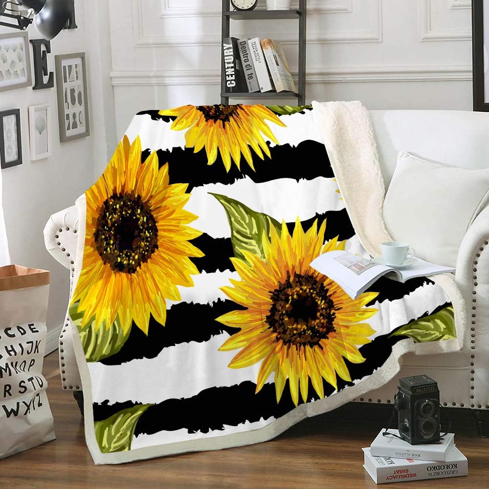 Merryword Sunflower Blanket Yellow Sunflowers Throw Blanket