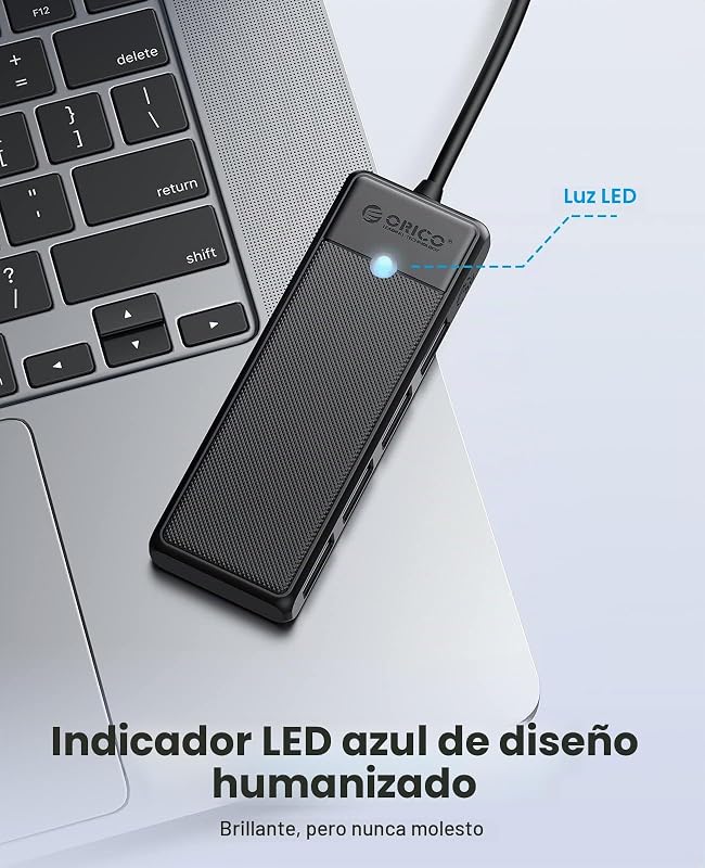 Hub USB 3.0, distribuidor de 4 portas USB com cabo de 100 cm de comprimento, Tipo A ultrafino, hub de dados de 5 Gbps, adaptador multiporta para MacBook, Mac Pro/Mini, HDD móvel, Surface Pro