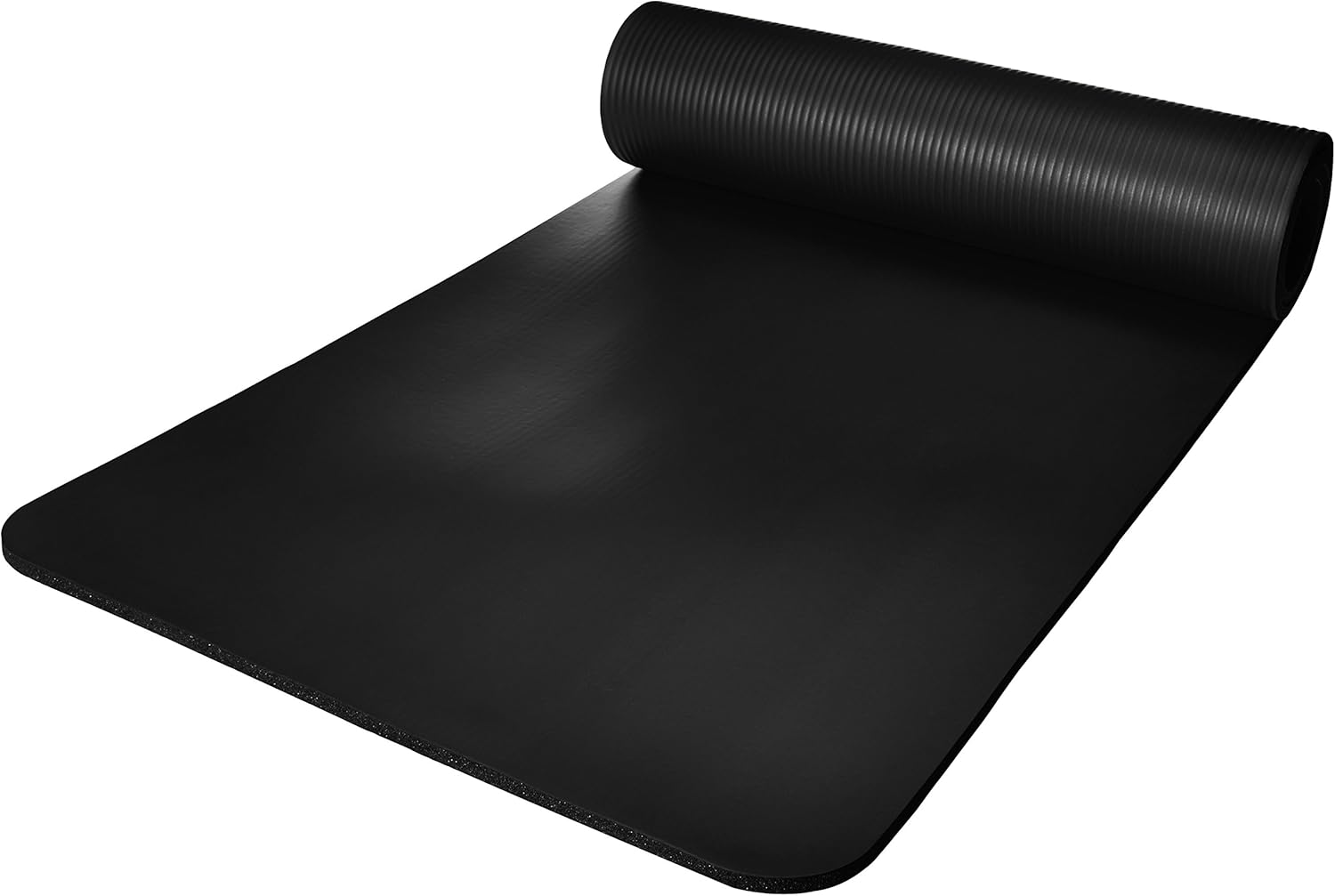 Basics Extra Thick Exercise Yoga Gym Floor Mat with Carrying Strap - 74 x 24 x .5 Inches, Black : Sports & Outdoors
