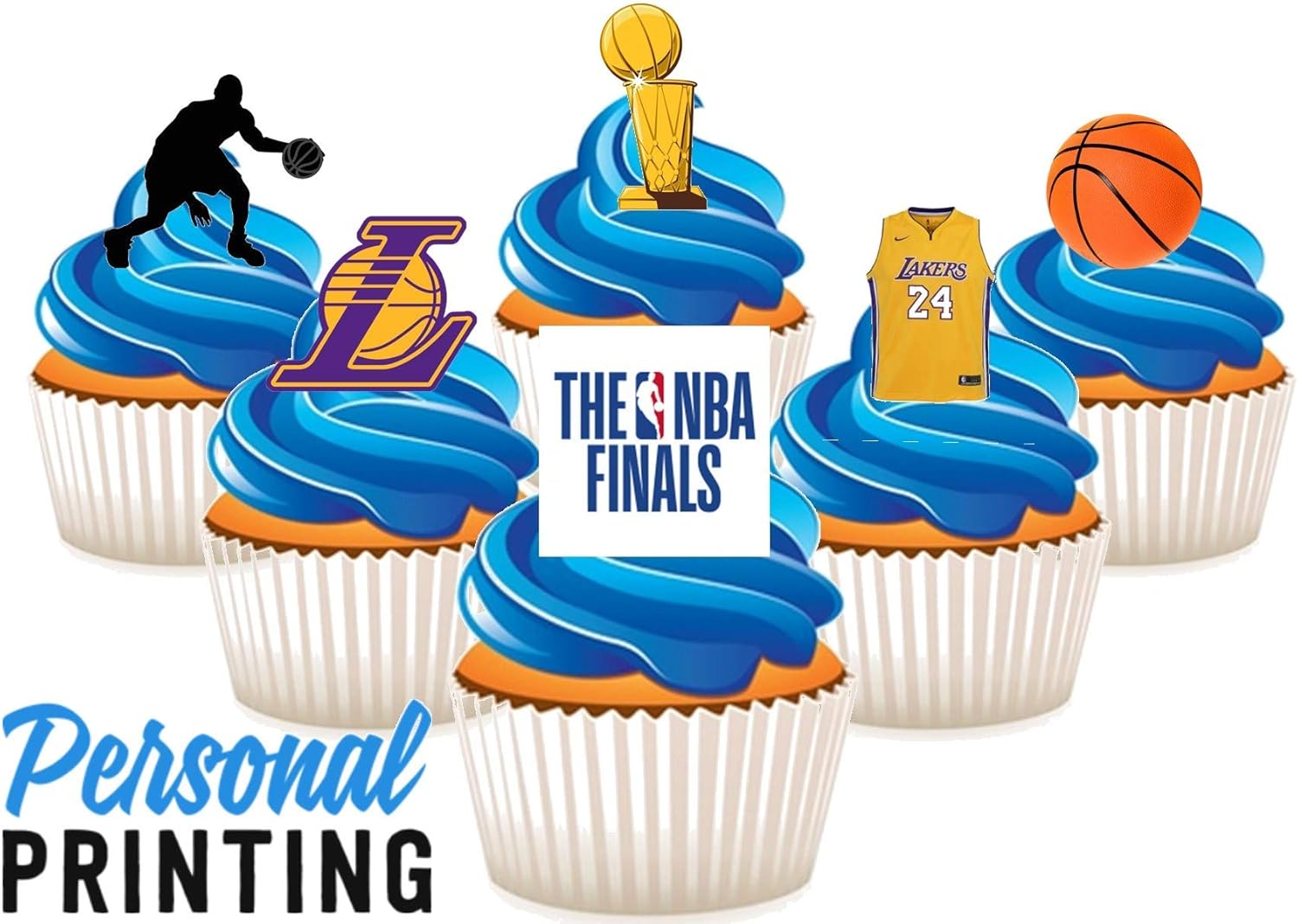 Pp Los Angeles Lakers Nba Finals Mix 12 Edible Stand Up Premium Wafer Card Cake Toppers Decorations Amazon Co Uk Kitchen Home