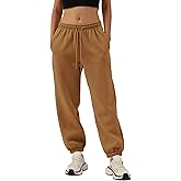 Amazhiyu Womens Fleece High Waisted Sweatpants Drawstring Lounge Joggers Pants