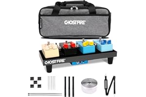 GHOSTFIRE Ghost Fire Guitar Pedal Board Aluminum Alloy 0.8lb Super light Effect Pedalboard13.7''x5.5'' with Carry Bag,SPL-01