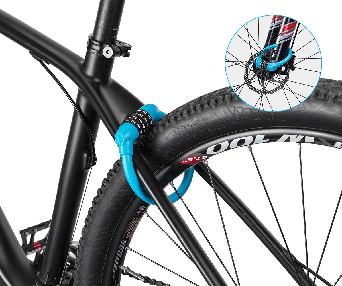 ROCKBROS ULAC Bike Lock Cable Lightweight Bike Locks with Combinations Small Bike Cable Lock Anti-Theft Bike Wheel Lock 12MM Black : Sports & Outdoors