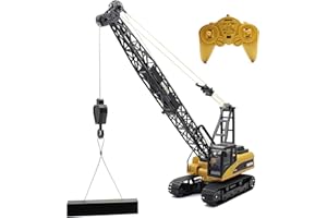 Fistone 1/14 RC Truck Crawler Tower Crane Hoist Dragline Die-cast Model Lifiting Cable Remote Control Excavator Tractor Digging Engineering Toy Construction Vehicle