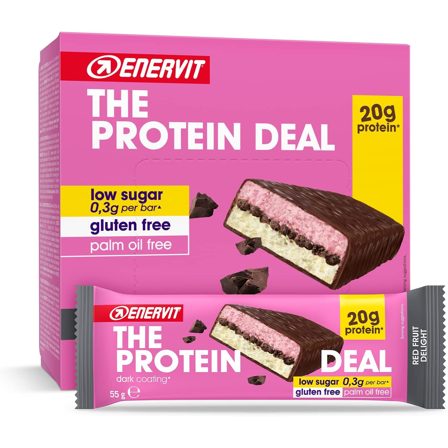 Enervit The Protein Deal Bar (Red Fruits Delight, Pack of 12 Bars) — image 1
