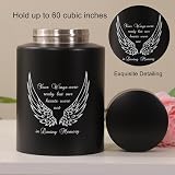 Youdear Memorials Angel Wings Medium Keepsake Urn Black Wings view 3
